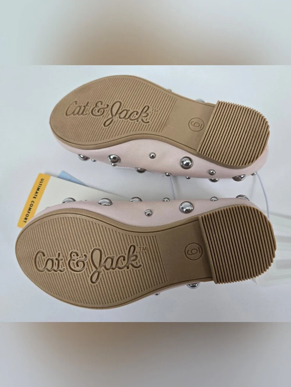 NEW Cat & Jack Pink Heather Stud Ballet Flats Toddler Girls Size 6